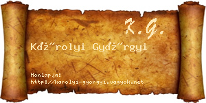 Károlyi Györgyi névjegykártya