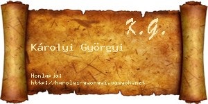 Károlyi Györgyi névjegykártya